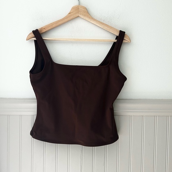 SKIMS Other - SKIMS Chocolate Brown Women's Tankini Swim Top Medium Slimming